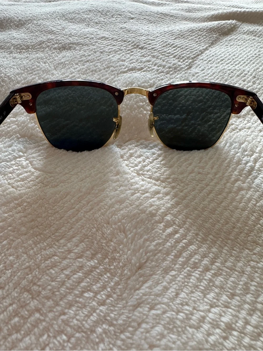 Ray-Ban Clubmaster Polarized Sunglasses - Tortoise & Dark Green Lenses